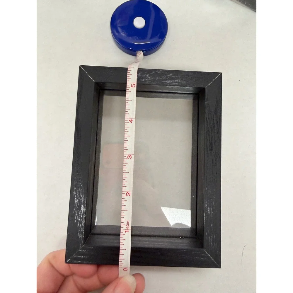 Black Wooden Floating Picture Frame Set of 3 Shadow Box 4.5x6